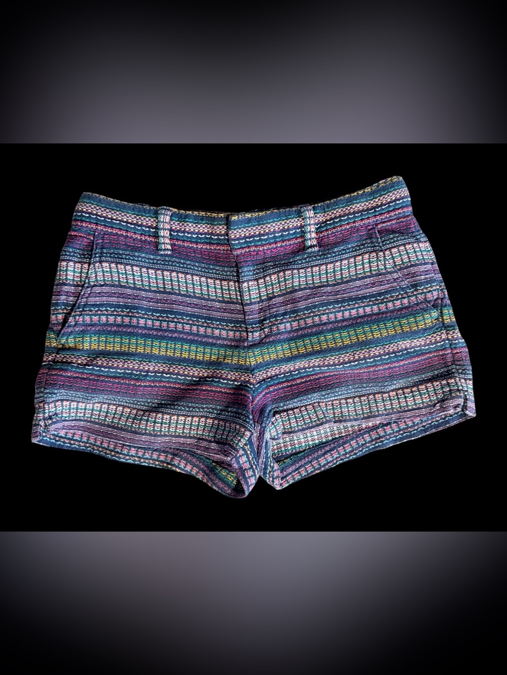 GAP City Shorts Womens 0/32 Multicolor Woven Tapestry Boho Chino Shorts